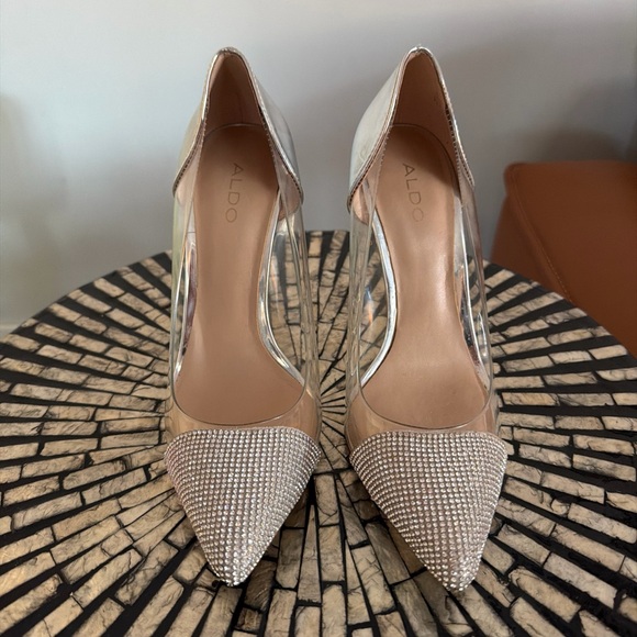 ALDO Silver Embellished Pointed Heels - Picture 7 of 7